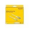 Delock USB Daten- und Ladekabel fur iPhone, iPad, iPod DuPont Kevlar baltas 3 m