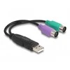 Delock Atblokuokite USB į PS/2 adapterį
