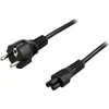 DELTACO įžemintas kabelis CEE 7/7, IEC 60320 C5, 250V / 2,5A, 3m, juodas DEL-109F