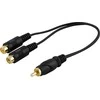 DELTACO 2 x RCA lizdas - RCA kištukas -y-kabelis, 15 cm
