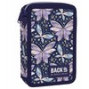 Derform Back Up DOUBLE BACKUP SCHOOL pieštuko dėklas, 2 skyriai su priedais DW04 FAIRY BUTTERFLIES