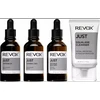 Odos skaistinimo rinkinys „Revox B77“: dieninis paakių serumas su kofeinu 5 %, 30 ml + antioksidantinis serumas veidui su vitaminu C 2 %, 30 ml + tonizuojantis serumas veidui su glikolio rūgštimi 20 %, 30 ml + skvalanas, šalinantis nešvarumus, valomasis kremas, 30 ml.