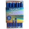 Derwent Favorit Twin Markers, Dual 2-i-1 tusch - 24 stk i æske
