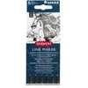 Derwent Line Maker fineliners juodos spalvos, 6 vnt.