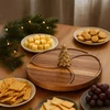 Lumarko Apvali užkandžių serviravimo lenta NEVESSA, dekoratyvinė eglutė, akacijos mediena, Ø 28 cm