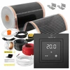 Devi Rinkinys IR Sidabrinis 160W 5m²,szer.50cm +Aries LCD Juodas (5905910413016)
