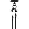 Devia kabelis lanyard 2in1 PD USB-C - Lightning 1,2 m 27W juodos spalvos