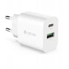 Devia sieninis įkroviklis Smart PD 1x USB-C 1x USB 20W baltas