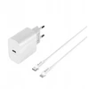 Devia laidinis įkroviklis Smart PD GaN 30W 1x USB-C baltos spalvos + kabelis USB-C - Lightning