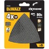 rinkinyje 5 vnt. Trikampiai šlifavimo tinklai DELTA medžiui, PVC, grūdėtumas 80, 93x93x93mm, DeWalt [DTM3092-QZ]