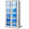 Diablo Chairs Aktenschrank Büroschrank Vitrinenschrank AMELIA, 900 x 1850 x 400 mm, grau