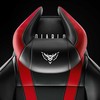 Diablo Chairs Diablo Diablo X-Horn galvos atramos pagalvė su asmeniniais siuvinėjimais, juoda ir raudona