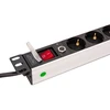 DIGITUS Steckdosenleiste 8-fach 19 Alu. 1HE 2m juodas