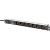 Digitus DIGIT 1U aliuminio maitinimo blokas, montuojamas į stelažą, 7 apsauginiai lizdai 16A, 230 V kintamoji srovė, 50/60 Hz, apsauga nuo viršįtampių, linijos filtras