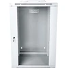 Digitus 19" 18U prie sienos montuojama tinklo spintelė 600x600, stiklinės durys, pilka, sekcijinė, surinkta, 60kg