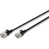 Digitus CAT 6A klasa Ea, F/FTP, skrętka patch, Cu, LSZH, AWG 32/7, ilgis: 0,3 m, juoda