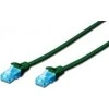 Assmann Electronic DIGITUS CAT 5e U-UTP jungiamasis kabelis PVC AWG 26/7 ilgis 15m spalvotas žalias