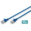 Digitus Kabelis krosowy, Cat.6a, F/FTP, Slim, mėlyna, 0.3 m, 10 vnt. (DK-1632-A-003S-B-10)