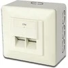 DIGITUS CAT 5e sieninis lizdas, ekranuotas, 2x RJ45, 8P8C, LSA, spalva grynas baltas, montuojamas ant paviršiaus, DN-9002/B5-N