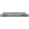 DIGITUS Cat.6A Slim Patch Panel, gesch.,8-Port, 0,5 HE, 10