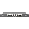DIGITUS Cat.6A Slim Patch Panel, gesch.,8-Port, 0,5 HE, 10