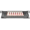 DIGITUS Cat.6A Slim Patch Panel, gesch.,8-Port, 0,5 HE, 10