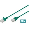 Digitus Patchcord Slim Cat.6 U/UTP LSZH 3m žalia 10 vnt. (DK-1618-030S-G-10)