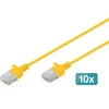 Digitus Patchcord Slim Cat.6 U/UTP LSZH 3m geltona 10 vnt. (DK-1618-030S-Y-10)