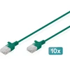 Digitus Patchcord Slim Cat.6 U/UTP LSZH 1m žalia 10 vnt. (DK-1618-010S-G-10)