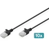 Digitus Patchcord Slim Cat.6 U/UTP LSZH 1m juoda 10 vnt. (DK-1618-010S-BL-10)
