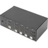 DIGITUS KVM-Switch 4 prievadų dvigubas ekranas, 4K, HDMI