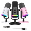 Fifine AM8W dynamic microphone with stand baltos spalvos