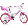 „Dino bikes“ 16 colių vaikiškas dviratis, baltas ir rožinis
