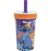 „Disney Stitch“ – saugus, vandeniui atsparus puodelis su silikoniniu šiaudeliu iš „Aloha“ kolekcijos, 370 ml
