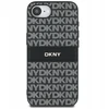 Dėklas DKNY Repeat Texture Pattern with Tonal Stripe Apple iPhone 16e / 17e juodos spalvos