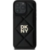 Dėklas DKNY DKHCP16SPQDSLK iPhone 16 6.1″ juodos spalvos Quilted Stack Logo