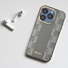 DKNY DKHMP14XPCPVSLE Apple iPhone 14 Pro Max 6.7″ beige kietas dėklas Leather Checkered Mono Pattern MagSafe