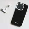 DKNY DKHMP14XPSCMCLK Apple iPhone 14 Pro Max 6.7″ juodos spalvos kietas dėklas Plain Logo MagSafe