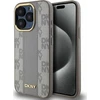 DKNY PU odos languoto dizaino „MagSafe“ dėklas, skirtas „Apple iPhone 15 Pro“ telefonui (pilkas)