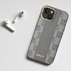 DKNY DKHMP16SPCPVSLE Apple iPhone 16 6.1″ beige kietas dėklas Checkered Pattern Magsafe