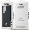 DKNY DKHMS24LPSHRPSK S24 Ultra S928 juodos spalvos kietas dėklas Leather Pattern Metal Logo MagSafe