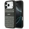 Dėklas DKNY Repeat Texture Pattern with Tonal Stripe skirtas Apple iPhone 17 Pro Max juodos spalvos