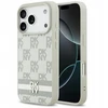 Dėklas DKNY Checkered with Printed Stripes for iPhone 17 Pro beiige
