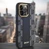 DKNY DKHMP13LPCPVSLK Apple iPhone 13 Pro 13 6.1″ juodos spalvos kietas dėklas Leather Checkered Mono Pattern MagSafe