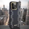 DKNY DKHMP14LPCPVSLK Apple iPhone 14 Pro 6.1″ juodos spalvos kietas dėklas Leather Checkered Mono Pattern MagSafe