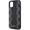 DKNY DKHMN61PCPVSLK Apple iPhone 11 Xr 6.1″ juodos spalvos kietas dėklas Leather Checkered Mono Pattern MagSafe