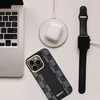 DKNY DKHMP14SPCPVSLK Apple iPhone 14 15 13 6.1″ juodos spalvos kietas dėklas Leather Checkered Mono Pattern MagSafe