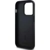 DKNY DKHMP13XPCPVSLK iPhone 13 Pro Max 6,7" juodos spalvos kietas dėklas su languotu monogramos raštu iš odos, su MagSafe