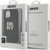 DKNY DKHCP15SPBSWSK Apple iPhone 15 / 14 / 13 6.1 colio juodos spalvos kietas dėklas su riešo dirželiu ir standartiniu logotipu