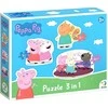 Dodo Dėlionė 3in1 "PEPPA PIG" PEPPA PIG 3 DĖLĖS VIENOJE PAKUOTĖJE